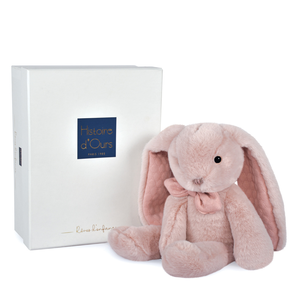HISTOIRE D'OURS - Peluche Preppy chic lapin ROSE Histoire d'Ours