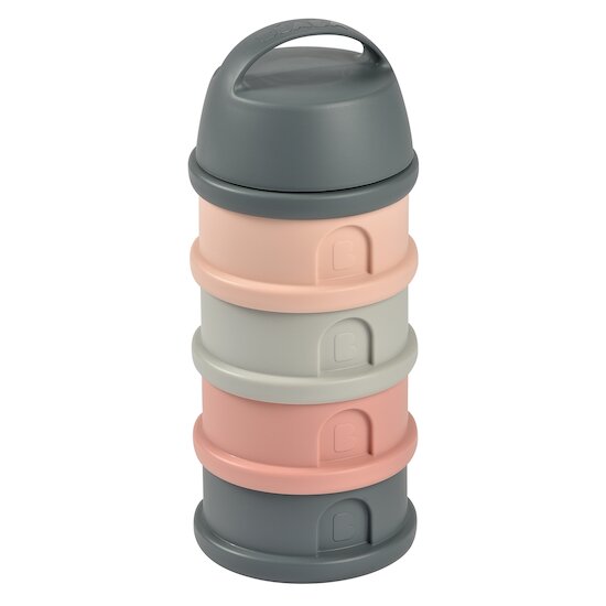 Béaba Boîte doseuse pour lait en poudre 4 compartiments Mineral grey/pink  Béaba Boîte doseuse pour lait en poudre 4 compartiments Mineral grey/pink