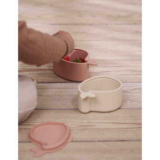 Filibabba Set de 2 mini boîtes à goûter Christian la Baleine Blush  Filibabba Set de 2 mini boîtes à goûter Christian la Baleine Blush