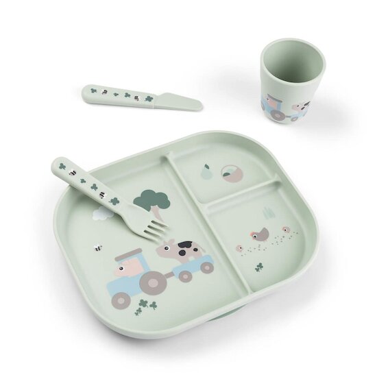 Done by Deer Coffret repas Foodie ventouse Tiny farm Vert 