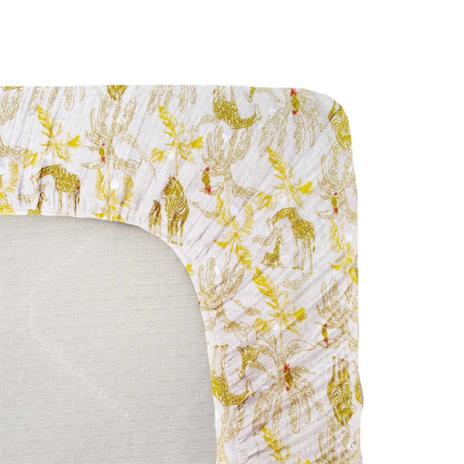 Drap housse jersey Imprime BEIGE Domiva