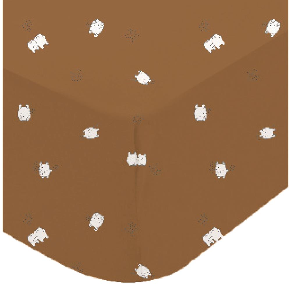 Drap housse jersey imprime boubou MARRON Domiva
