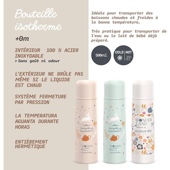 Suavinex Bouteille Isotherme Wond Rose 500 ml Suavinex Bouteille Isotherme Wond Rose 500 ml
