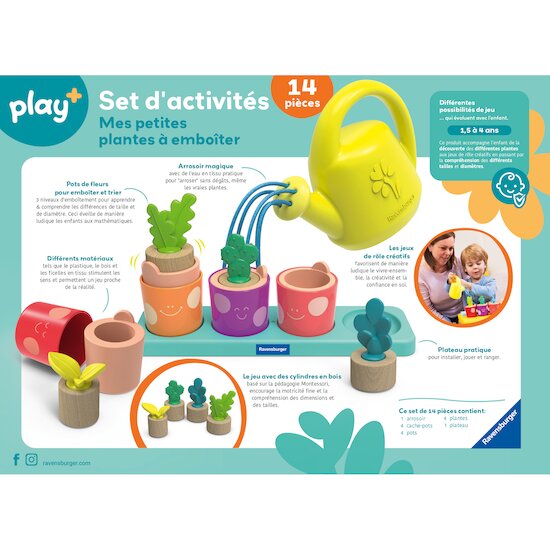 Play+ Set d'activités  : Mes petites plantes à emboîter Multicolore  Play+ Set d'activités  : Mes petites plantes à emboîter Multicolore