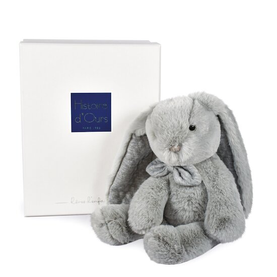 Histoire d'Ours Peluche Preppy chic lapin Gris Perle 30 cm