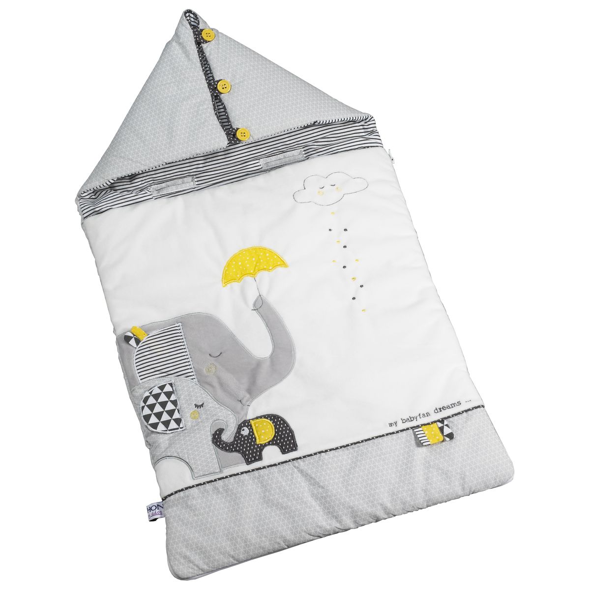 Nid d'ange Babyfan GRIS Sauthon Baby Déco
