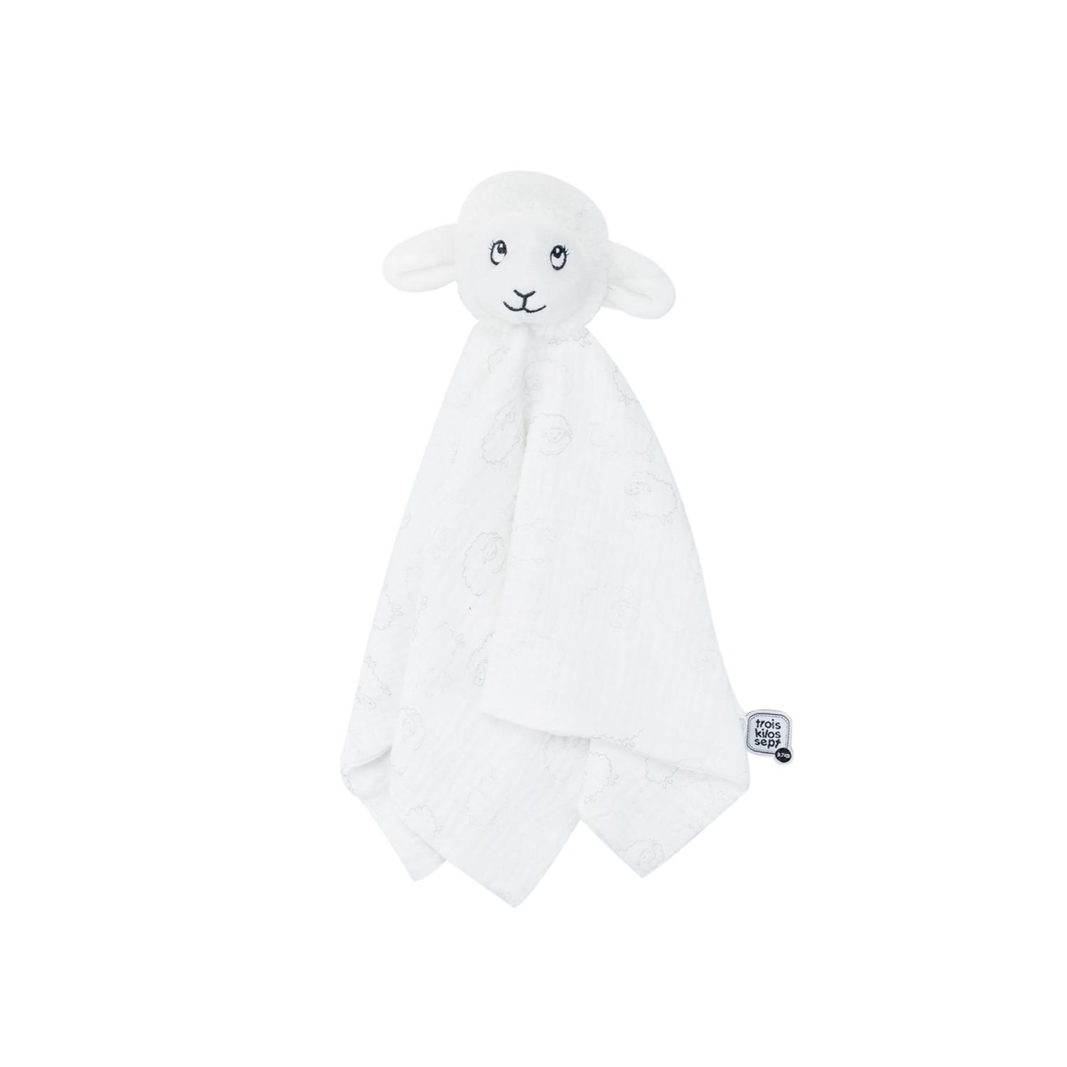 Doudou mouton lange Wooly BLANC Trois Kilos Sept