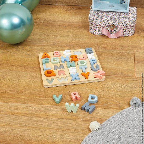 Janod Puzzle Alphabet Sweet Cocoon Multicolore  Janod Puzzle Alphabet Sweet Cocoon Multicolore