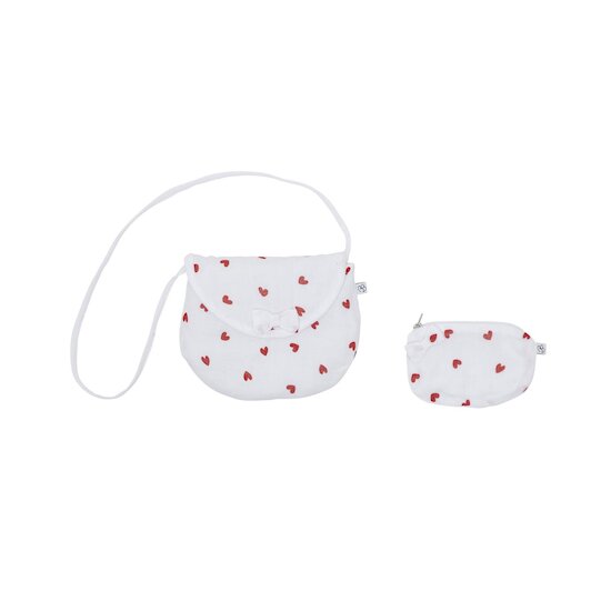 BB&Co Sac + porte-monnaie coeurs Blanc/ Rouge 