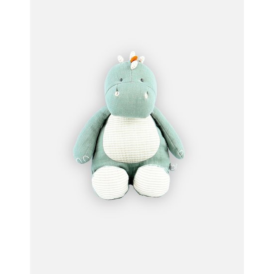 Noukie's Peluche Small Dino Stegi Mousseline Bio Tiga & Stegi Eucalyptus 