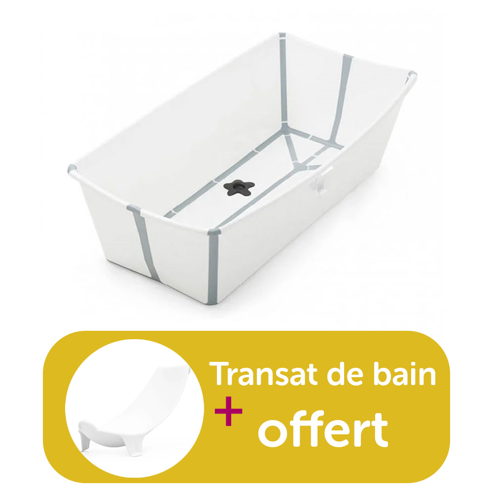 Baignoire Flexi Bath X-Large blanc achetée = 1 transat de bain offert Stokke
