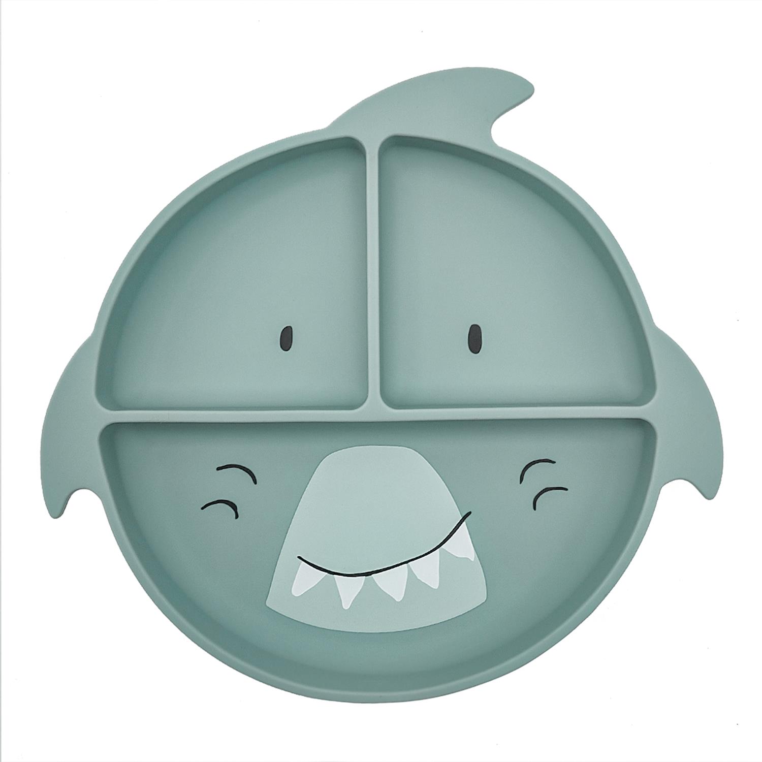 Assiette avec ventouse silicone et compartiments BLEU Trixie