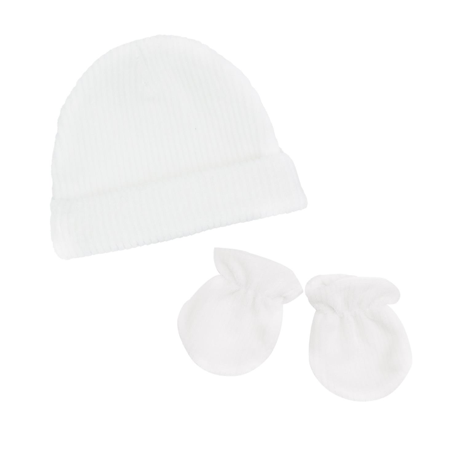 Ensemble bonnet et moufles BLANC Trois Kilos Sept