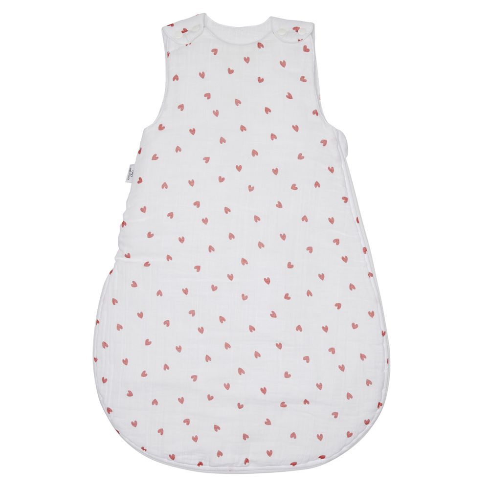 BB & Co - Gigoteuse gaze de coton cœurs ROUGE BB&Co