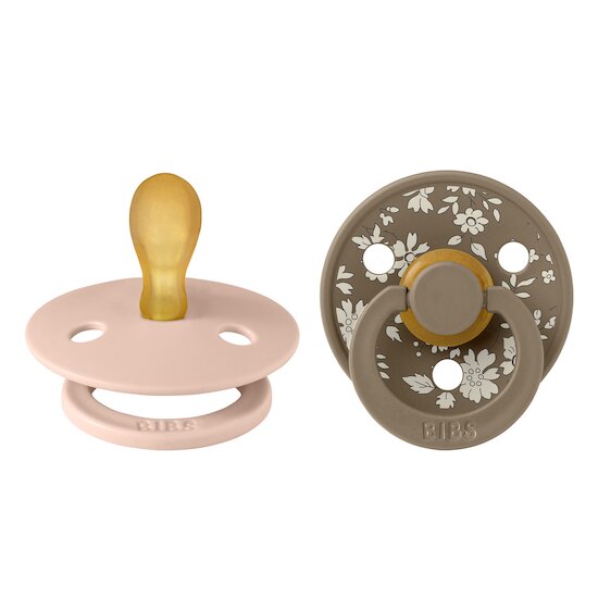 BIBS BIBS x Liberty Tétine Colour 2 Pack Caoutchouc naturel Symétrique Blush/Dark Oak 