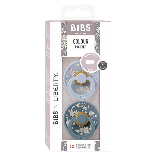 BIBS BIBS x Liberty Tétine Colour 2 Pack Dusty Blue/Petrol 0-6 mois
