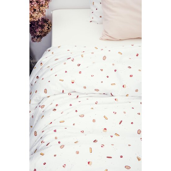 Kadolis Housse de couette Coton Bio enfant Gourmandises Multicolore 140x200 cm