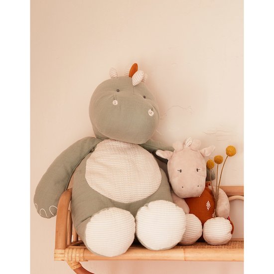 Noukie's Peluche Medium Mousseline Bio Dino Stegi Tiga & Stegi Eucalyptus  Noukie's Peluche Medium Mousseline Bio Dino Stegi Tiga & Stegi Eucalyptus