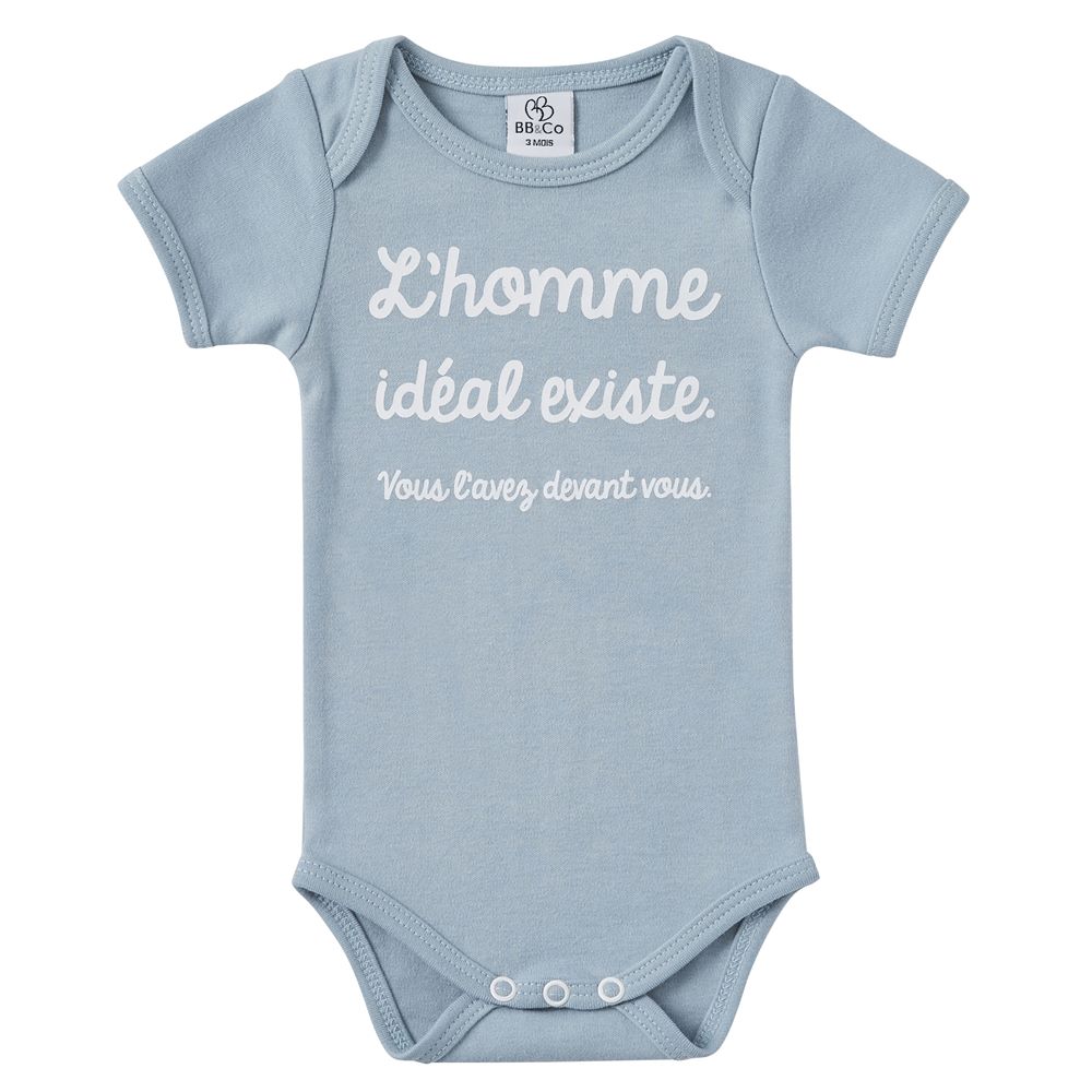 BB & Co - Body manches courtes "L'homme idéal" BLEU BB&Co