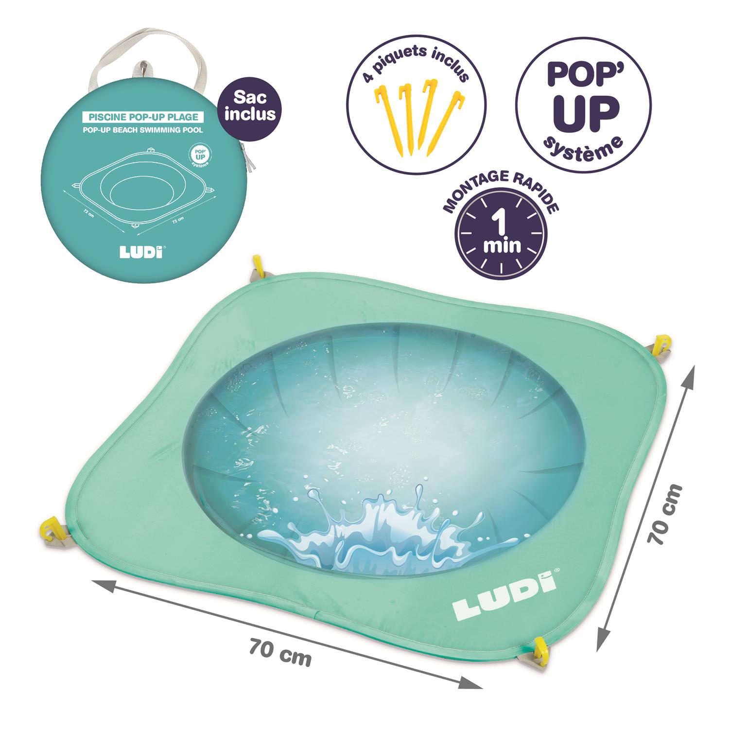 Piscine pop-up BLEU Ludi