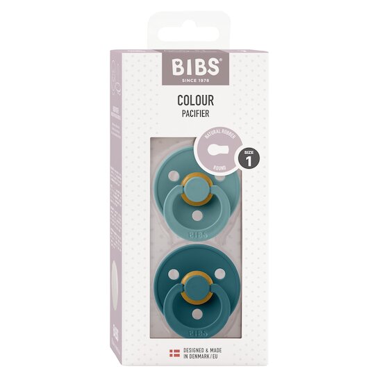 BIBS Tétines Colour 2 Pack Caoutchouc naturel Island Sea/Forest Lake 