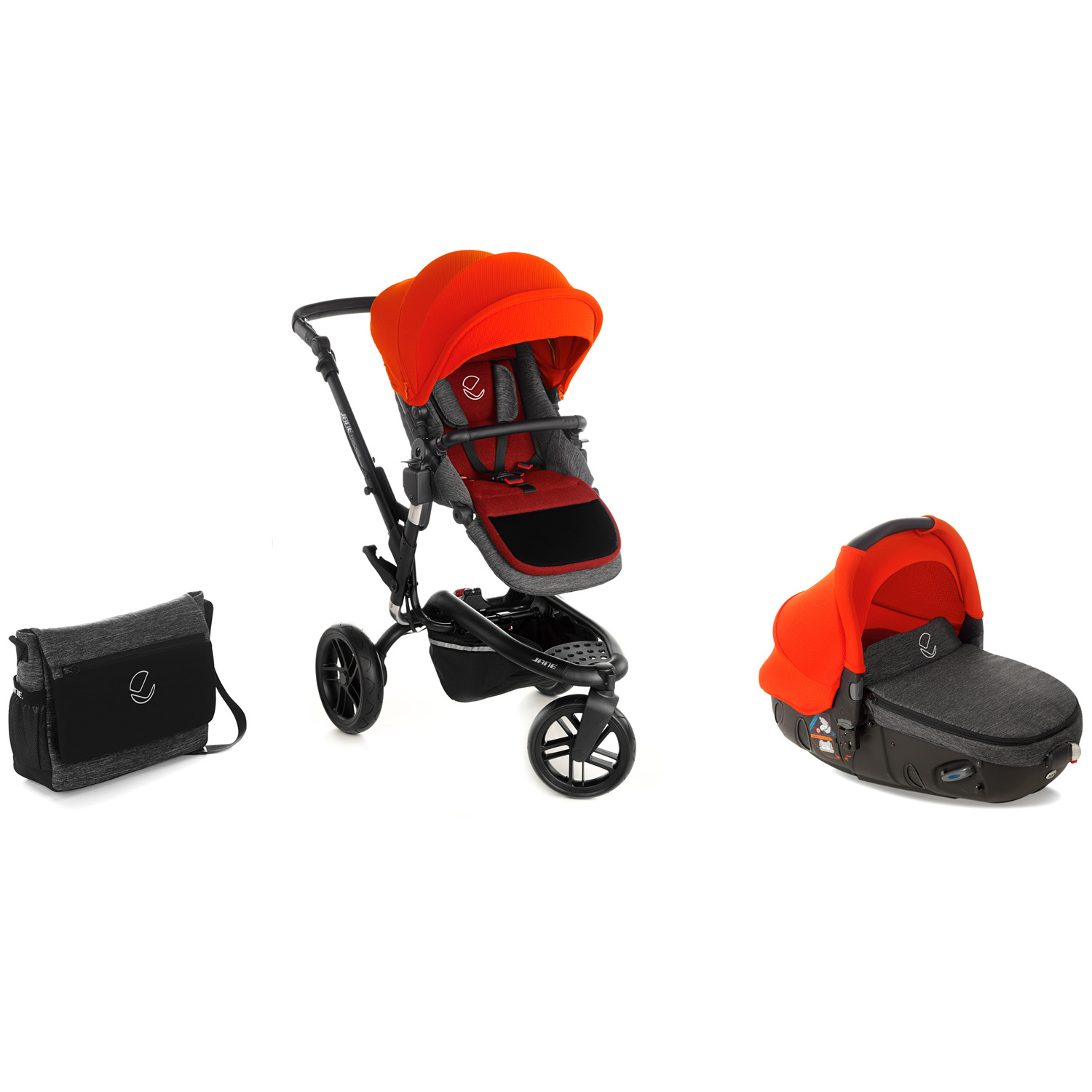 DUO POUSSETTE TRIDER ET NACELLE MATRIX LIGHT 2 ROUGE Jané