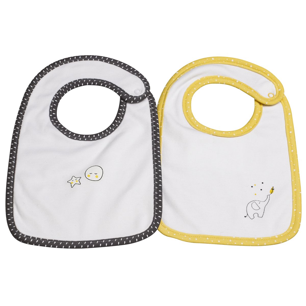 Sauthon - 2 bavoirs Babyfan JAUNE Sauthon