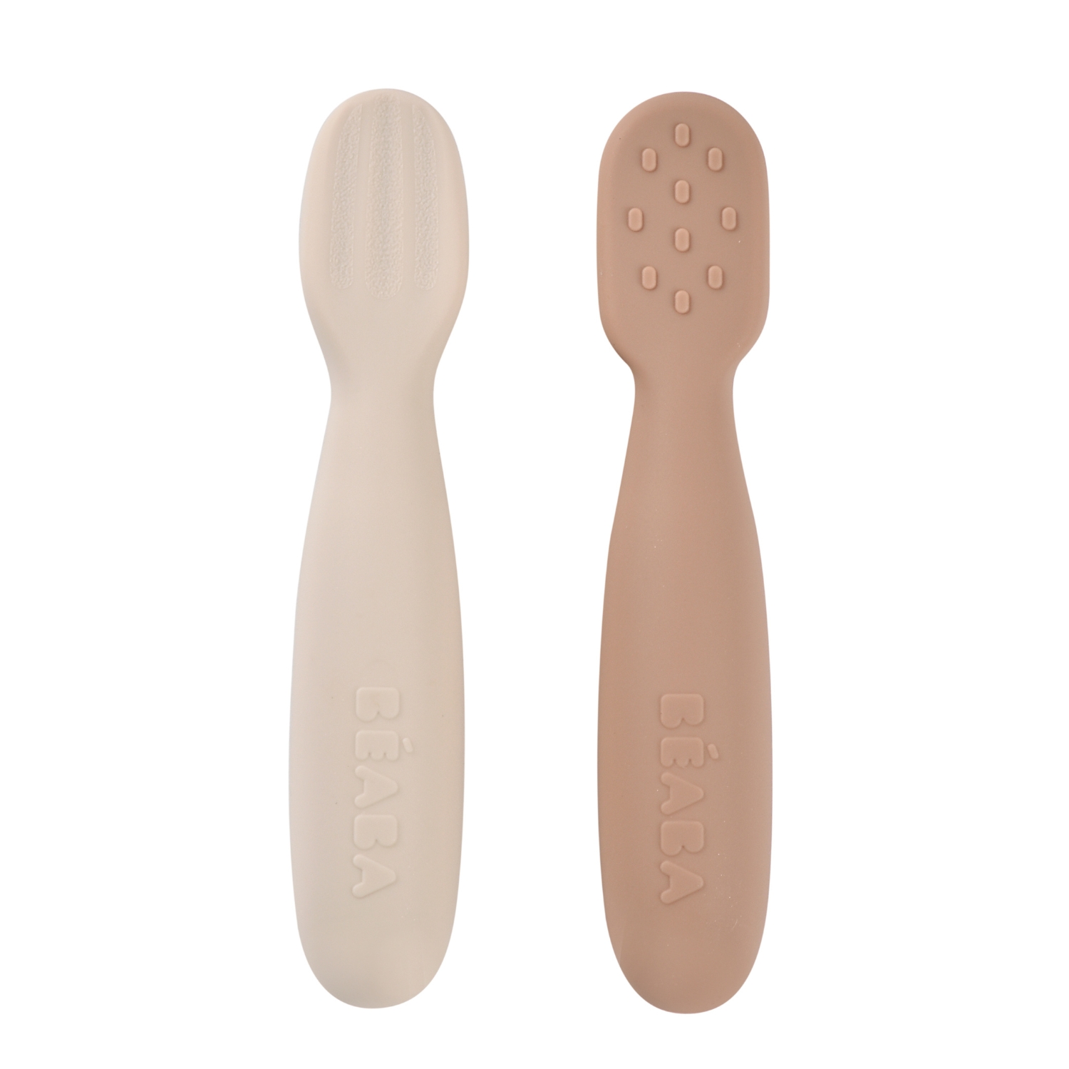 Lot de 2 Pré-Cuillères en silicone BEIGE Béaba