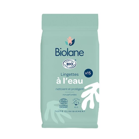 Biolane Lingettes pocket à l'eau Bio Vert 