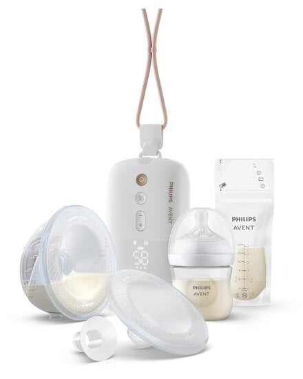 Philips Avent Tire-lait mains libres + biberon et sachet de lait Blanc 