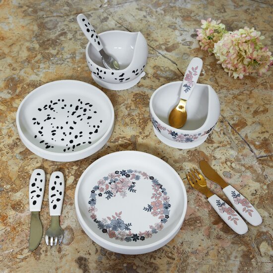 Elodie Détails Set assiette en silicone Dalmatian Dots Multicolore 