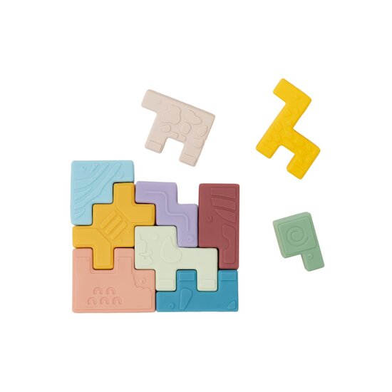 Miniland Blocs d’animaux en tissu Multicolore 