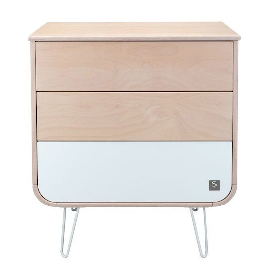 Sauthon Original Commode pieds fil Galopin Hêtre Vernis - Blanc 