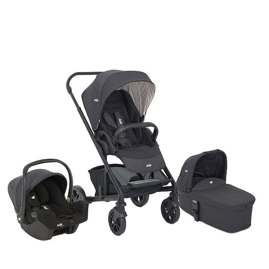 Poussette 3 en 1 Bébé Combinée Siège-Auto Nacelle Trio Réversible .GRIS  FONCE