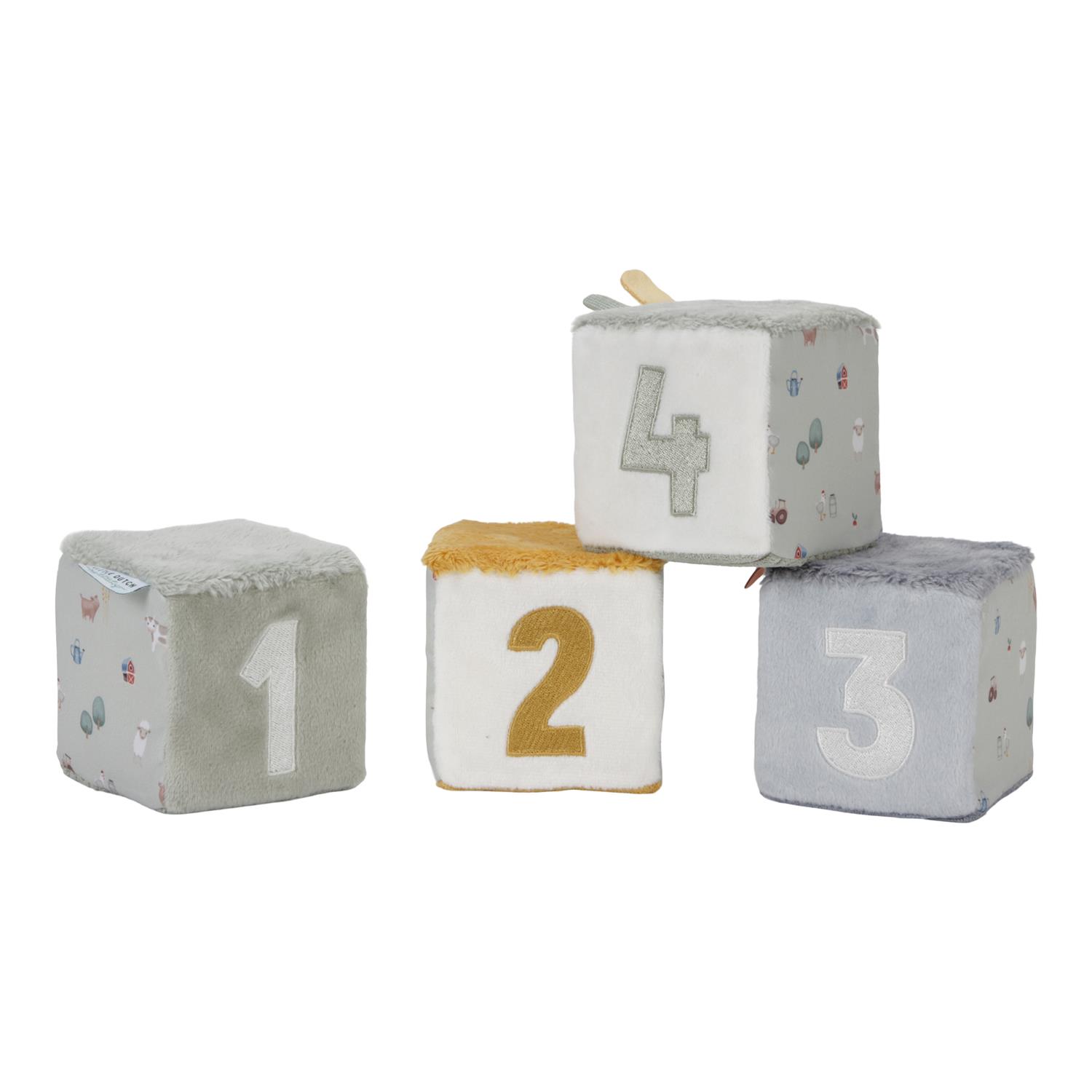 Lot de 4 cubes doux MULTICOLORE Little Dutch