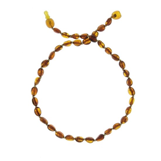 BalticWay Collier ambre Baltique - forme olives Cognac 