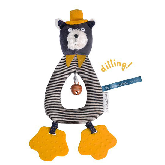 MOULIN ROTY - Anneau-hochet chat Alphonse Les Moustaches GRIS Moulin Roty