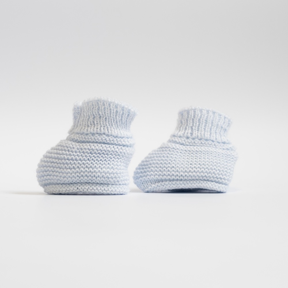 Chaussons de naissance BLEU La Manufacture de layette