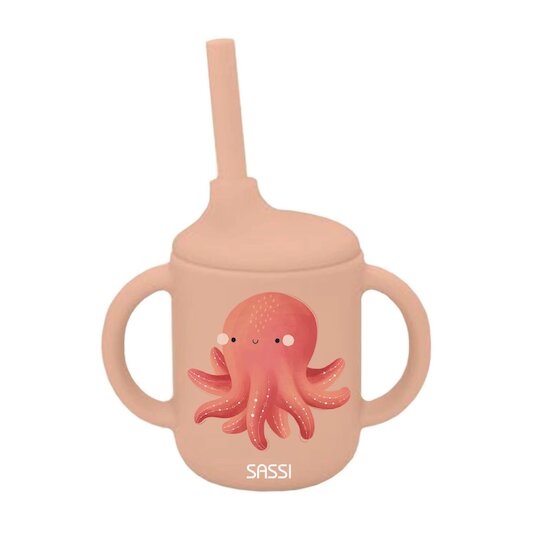 Sassi Junior Tasse avec paille silicone Slurpy The Octopus 