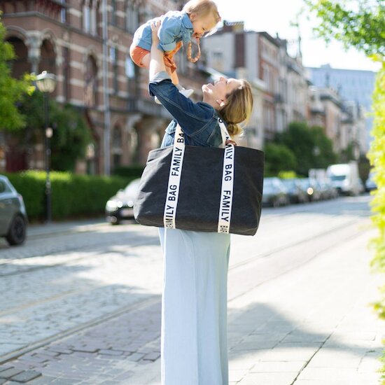 Childhome Sac à langer Family Bag signature canvas black  Childhome Sac à langer Family Bag signature canvas black