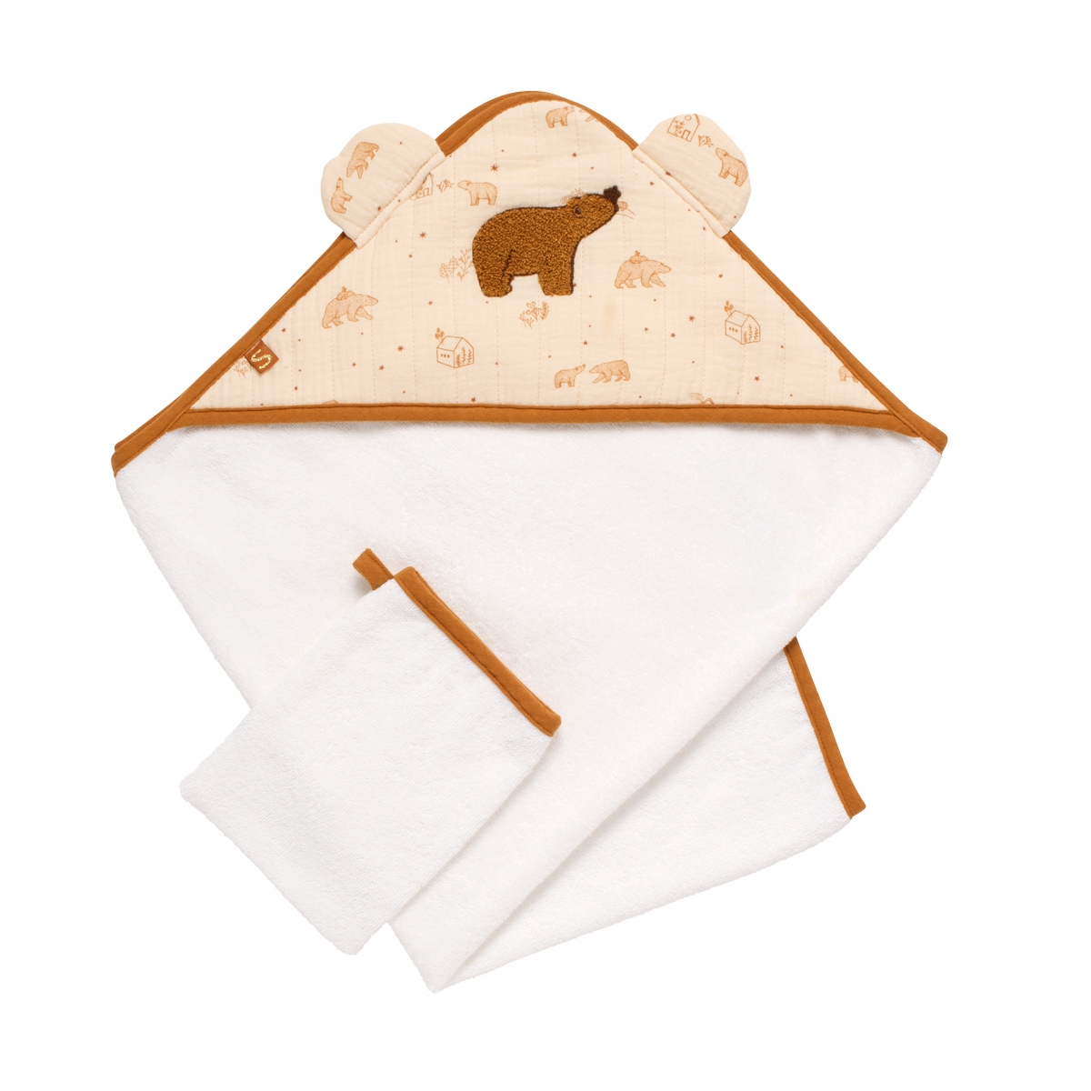 Cape de bain et gant Orsino BEIGE Sauthon