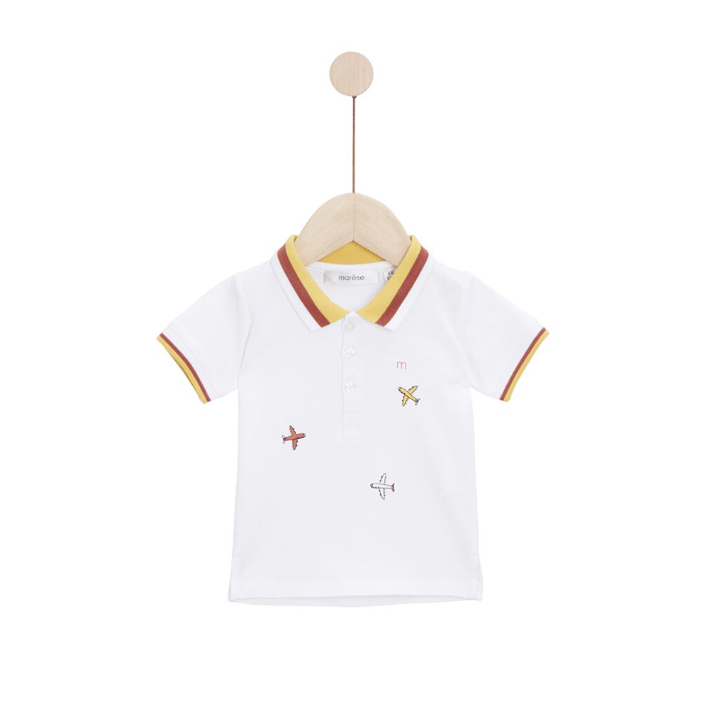 Polo manches courtes Escapade au soleil BLANC Marèse