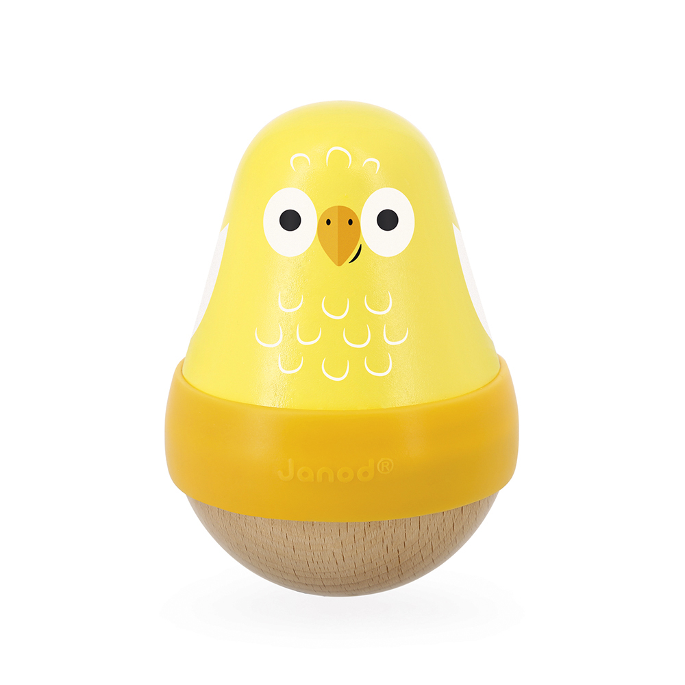 Culbuto lesté Petit oiseau Tropik JAUNE Janod