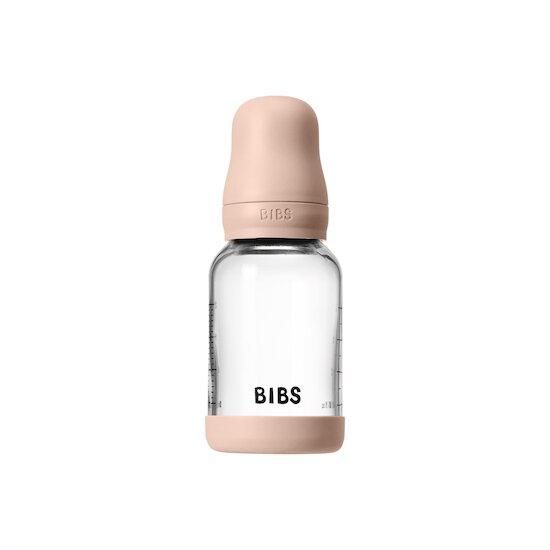 BIBS Biberon en verre Rond Caoutchouc naturel 1 Pack Blush 