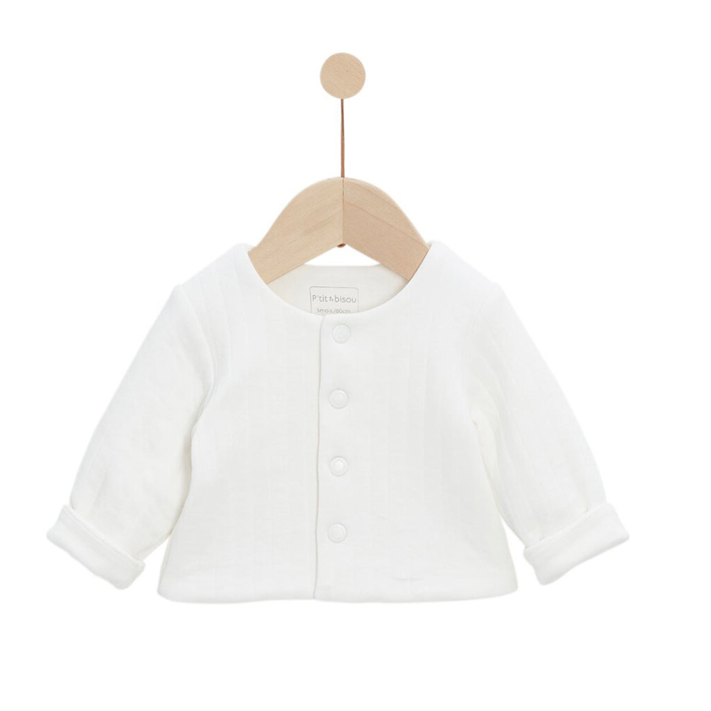 P’tit bisou - Ensemble Salopette + T-shirt + Veste Mon Trousseau Chaton BLANC P’tit bisou