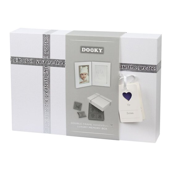 Dooky Double cadre small avec boîte à souvenirs blanc 26x17 cm Dooky Double cadre small avec boîte à souvenirs blanc 26x17 cm