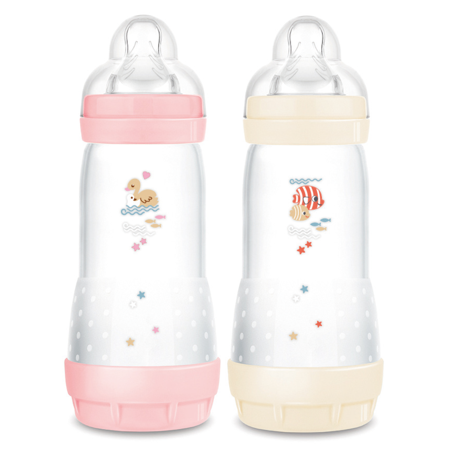 MAM - 2 biberons anti-coliques Easy Start classique ROSE MAM