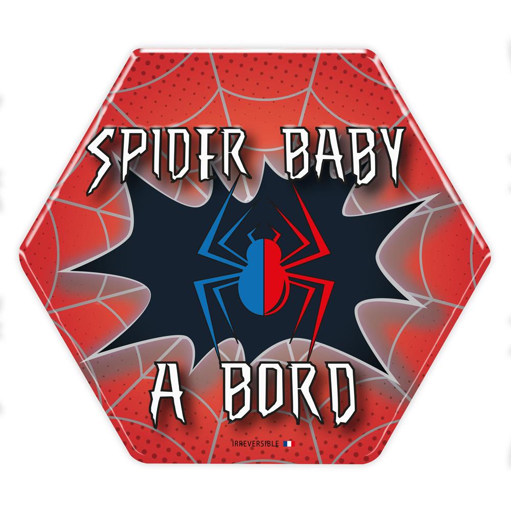 Adhésif « Bébé à Bord Spider baby » ROUGE Irréversible Bijoux