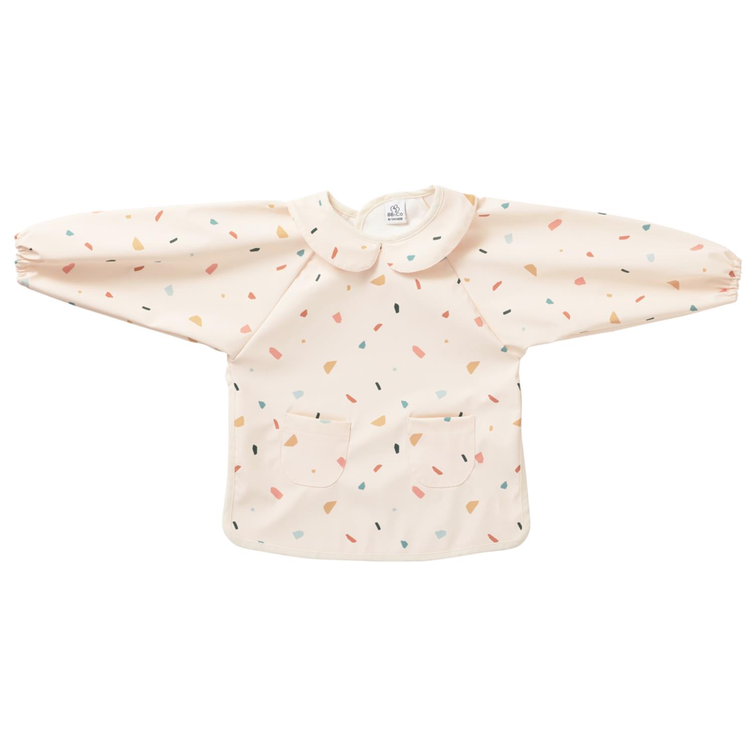 Bavoir-tablier à manches col claudine terrazzo MULTICOLORE BB&Co