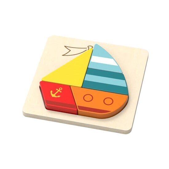 BB&Co Petit puzzle en bois bateau  